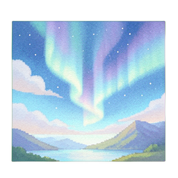 Ciel des Aurores Boréales — sprite pixel art 256×256