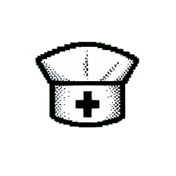 Nurse (1-Bit) - 256x256 pixel art sprite