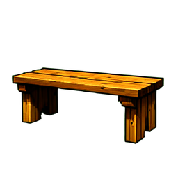 Assento de banco de carvalho — sprite pixel art 256×256