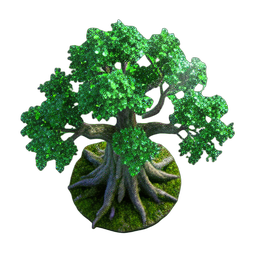 Arbre de chêne (HD-2D) — sprite pixel art 256×256