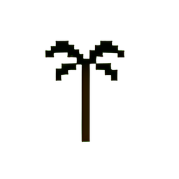 Oasis Palm (Low-Res) - 256x256 pixel art sprite