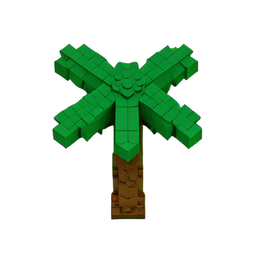 Oasis Palm (Voxel) - 256x256 pixel art sprite