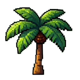 Palmier de l'Oasis — sprite pixel art 256×256