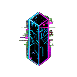 Obelisk (Cyberpunk) - 256x256 pixel art sprite