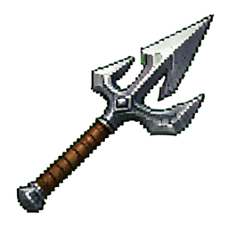 Trident d'Obsidienne — sprite pixel art 256×256