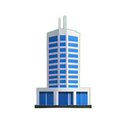Torre de escritórios — sprite pixel art 256×256