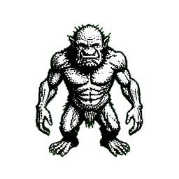 Ogre (1-Bit) - 256x256 pixel art sprite