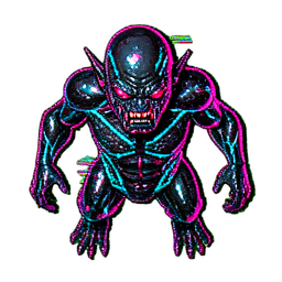 Ogre (Cyberpunk) - 256x256 pixel art sprite