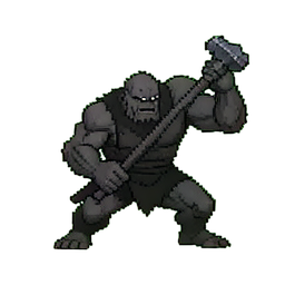 Maza de dos manos del ogro — sprite pixel art 256×256