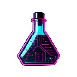Oil Flask (Cyberpunk) - 256x256 pixel art sprite