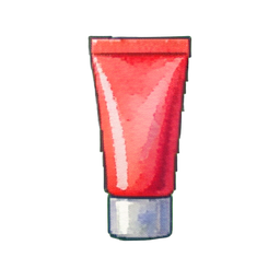 Tubo de tinta vermelho — sprite pixel art 256×256