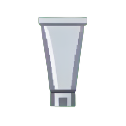 Tubo de ungüento de plata — sprite pixel art 256×256