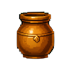 Tarro de aceite de oliva cerámico — sprite pixel art 256×256
