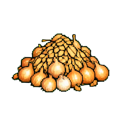 Onion Harvest Pile — 256×256 pixel art sprite