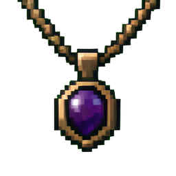 Colar com pingente de ônix — sprite pixel art 256×256