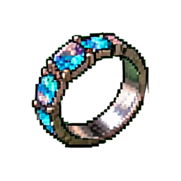 Anel faixa de ópalo — sprite pixel art 256×256