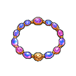 Pulseira de corrente de ópalo — sprite pixel art 256×256