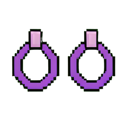 Brinco de aro de ópalo — sprite pixel art 256×256