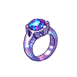 Anel selo de ópalo — sprite pixel art 256×256
