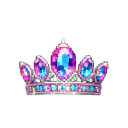 Tiara de ópalo — sprite pixel art 256×256