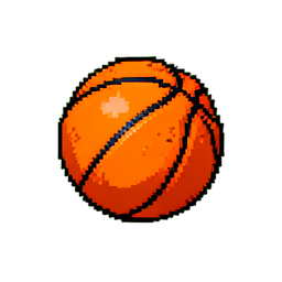 Agarre de baloncesto naranja — sprite pixel art 256×256