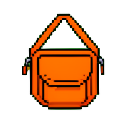 Orange Bauchtasche — 256×256 Pixel-Art-Sprite