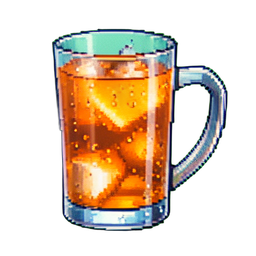 Carafe de jus d'orange — sprite pixel art 256×256