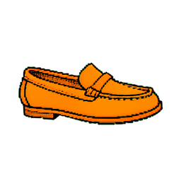 Mocassins orange — sprite pixel art 256×256