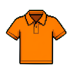 Polo orange — sprite pixel art 256×256