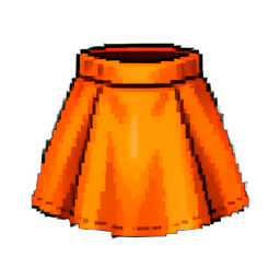 Mini-jupe orange — sprite pixel art 256×256