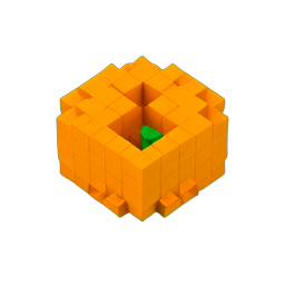 橙色 (Voxel) — 256×256 像素游戏素材