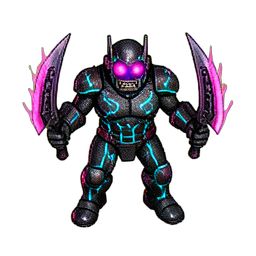 Orc Berserker (Cyberpunk) - 256x256 pixel art sprite