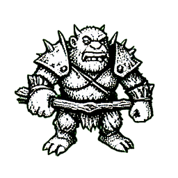 Orc Grunt (1-Bit) - 256x256 pixel art sprite