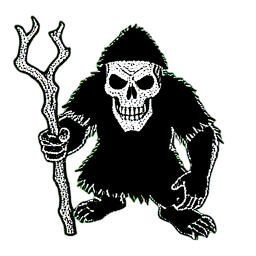 Orc Shaman (1-Bit) - 256x256 pixel art sprite