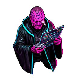 Orc Shaman (Cyberpunk) - 256x256 pixel art sprite