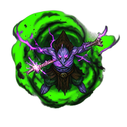 Orc Schamane (VFX) — 256×256 Pixel-Art-Sprite