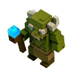 Orc Shaman (Voxel) - 256x256 pixel art sprite