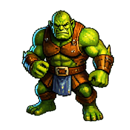 Orc Krieger — 256×256 Pixel-Art-Sprite