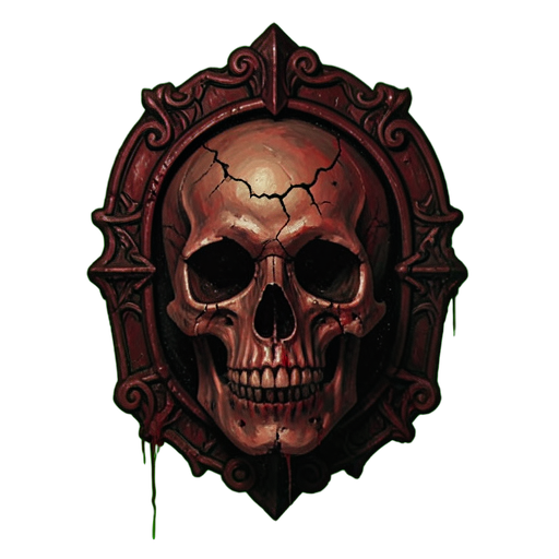Muro de cráneos del osario — sprite pixel art 512×512