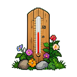Außenthermometer-Holz — 256×256 Pixel-Art-Sprite