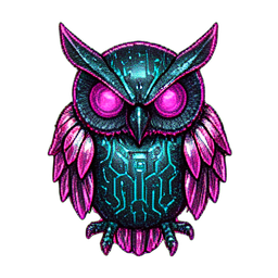 Owl Sage (Cyberpunk) - 256x256 pixel art sprite