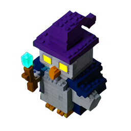 Owl Sage (Voxel) - 256x256 pixel art sprite