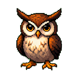 Sábio Coruja — sprite pixel art 256×256