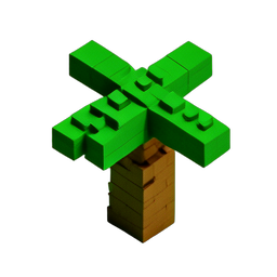 Palm Tree (Voxel) - 256x256 pixel art sprite