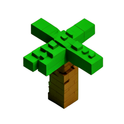 Palmier (Voxel) — sprite pixel art 256×256