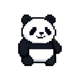 판다 곰 — 256×256 픽셀 아트 스프라이트