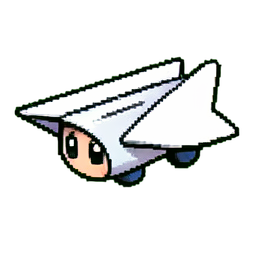 Avión de papel doblado (Arte Pixelado) — sprite pixel art 256×256