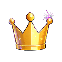Corona de Papel Oro — sprite pixel art 256×256