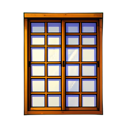 紙のスクリーン障子 — 256×256 ピクセルアートスプライト