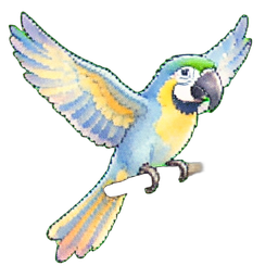 Ara Macaw — sprite pixel art 256×256